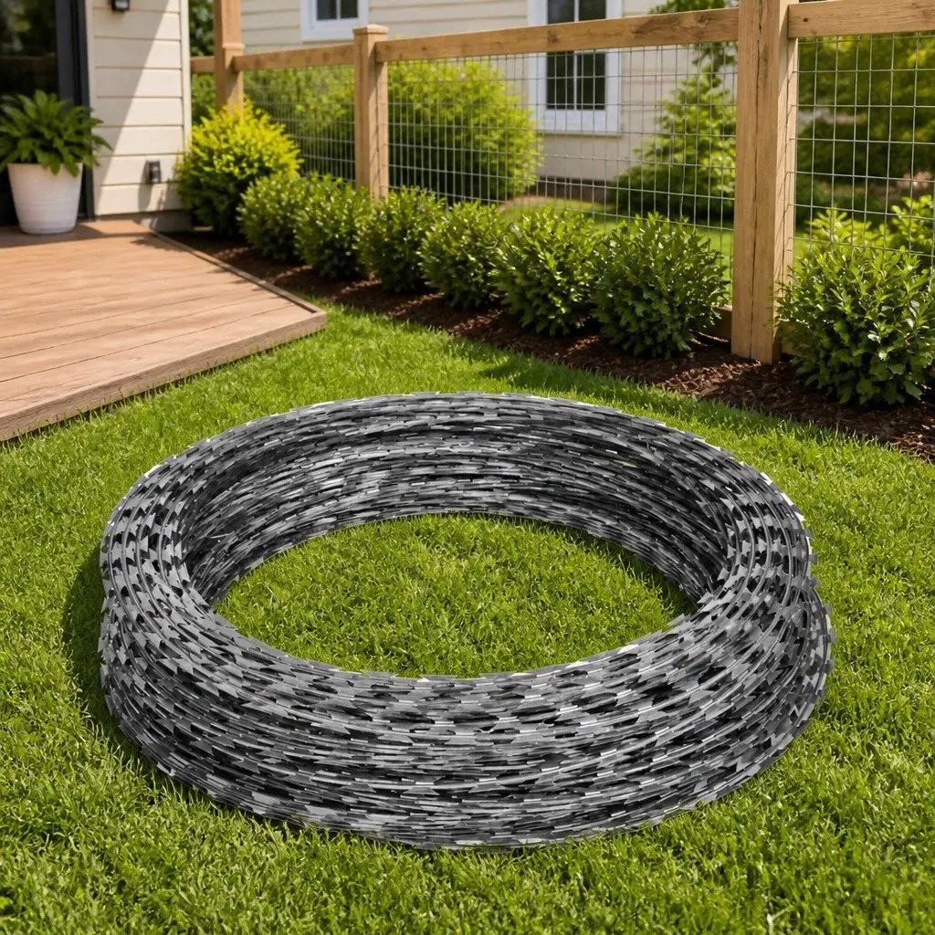 Razor Wire Helical Coil Rolls Galvanised Steel Security 2 Piece Garden Yard