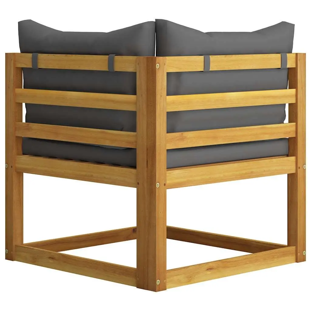 Garden Lounge Set 6 Piece Modular Outdoor Furniture Solid Acacia Wood Grey