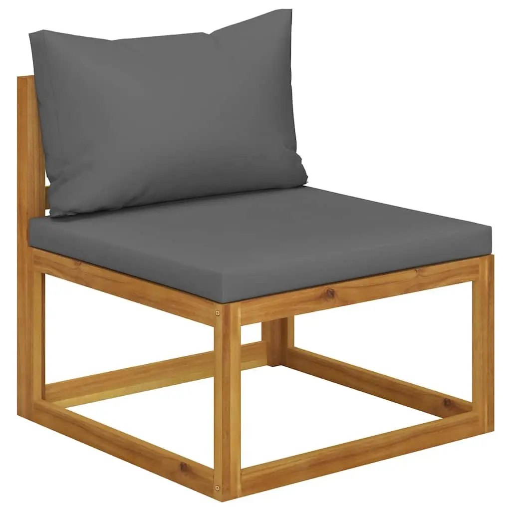 Garden Lounge Set 6 Piece Outdoor Furniture Acacia Wood Sofa Coffee Table Grey