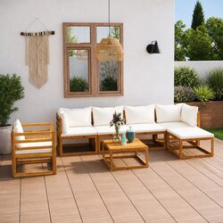 Garden Lounge Set 7 Piece Outdoor Furniture Patio Sofa Coffee Table Cushion