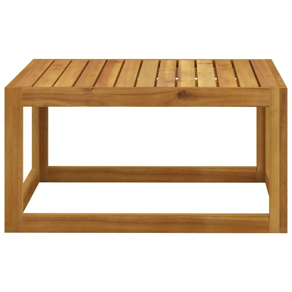 Garden Lounge Set 6 Piece Outdoor Furniture Acacia Wood Cream Cushions Coffee Table