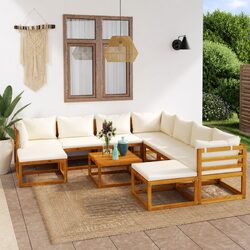 Garden Lounge Set 11 Piece Outdoor Furniture Sofa with Cushions Coffee Table