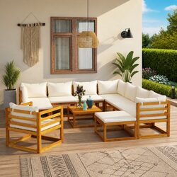 Garden Lounge Set 12 Piece Outdoor Furniture Patio Sofa Coffee Table Cushion