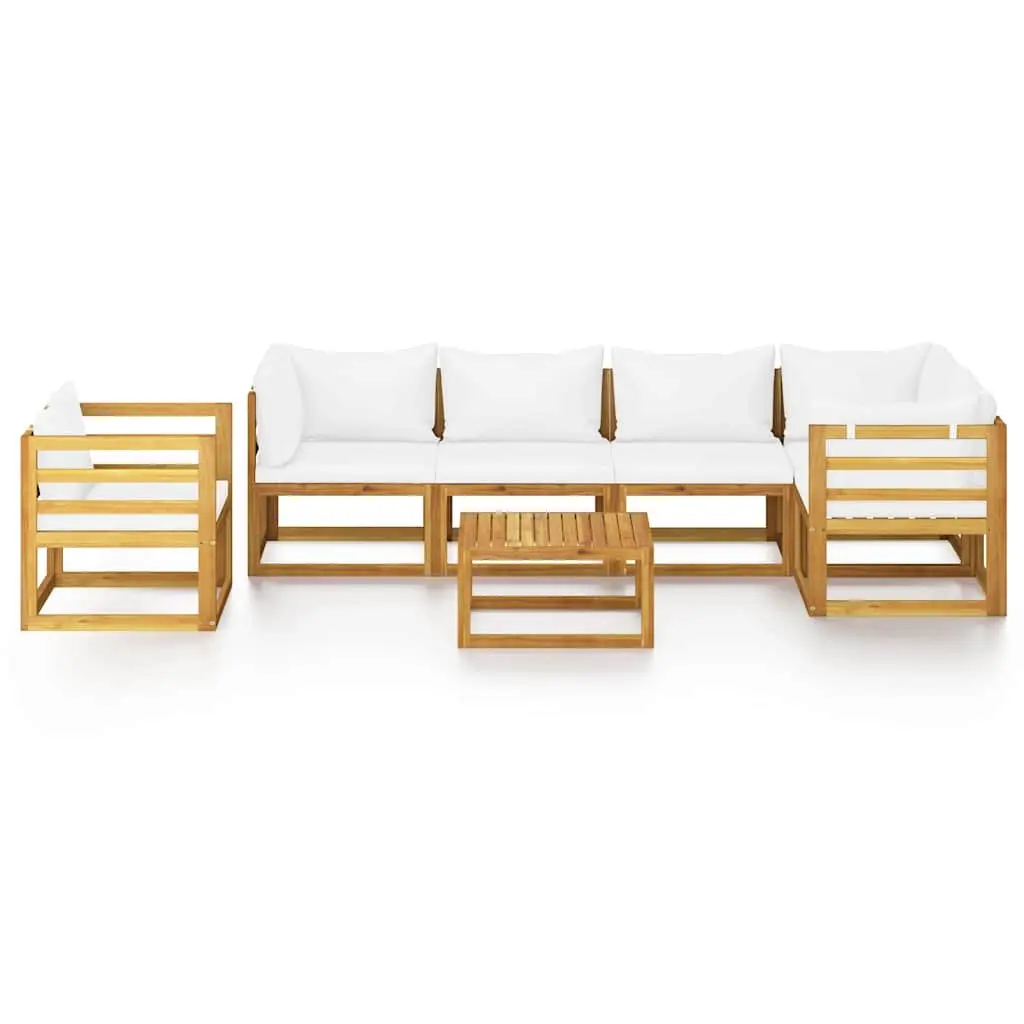 7 Piece Garden Lounge Set with Cushions Coffee Table Outdoor Patio Seating