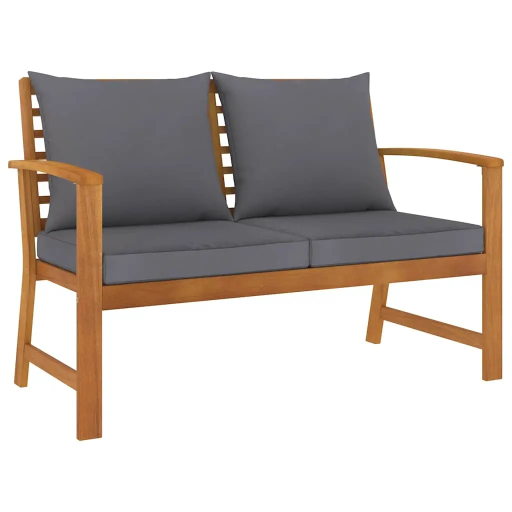 Garden Lounge Set 3 Piece Outdoor Furniture with Cushions Acacia Wood Grey