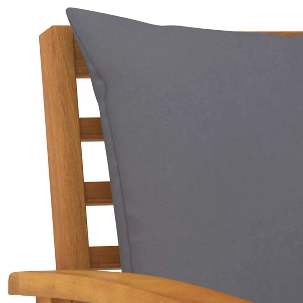 Garden Lounge Set 3 Piece Outdoor Furniture with Cushions Acacia Wood Grey