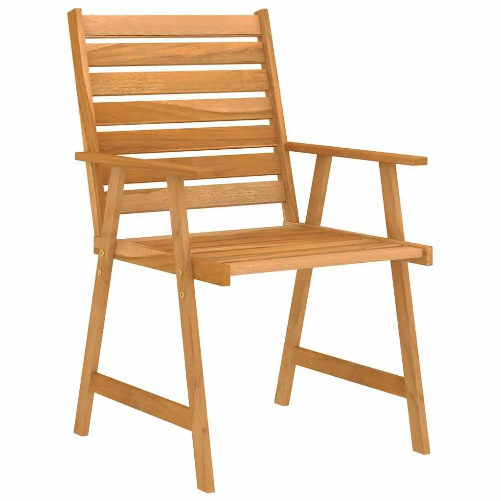 5 Piece Garden Dining Set Solid Acacia Wood Table and Chairs Brown Outdoor Patio Furniture