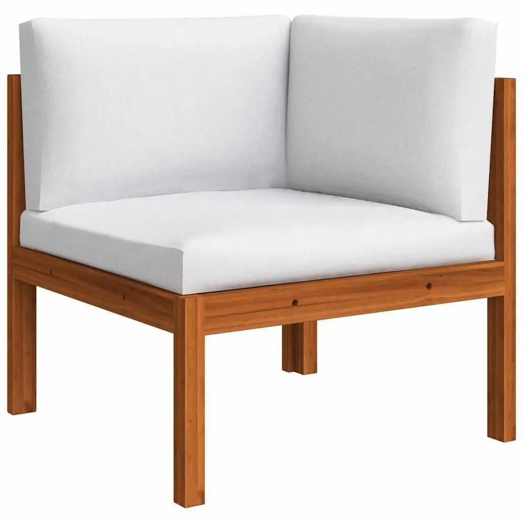 5 Piece Outdoor Garden Lounge Set Rope Woven Backrest Acacia Wood Cushions