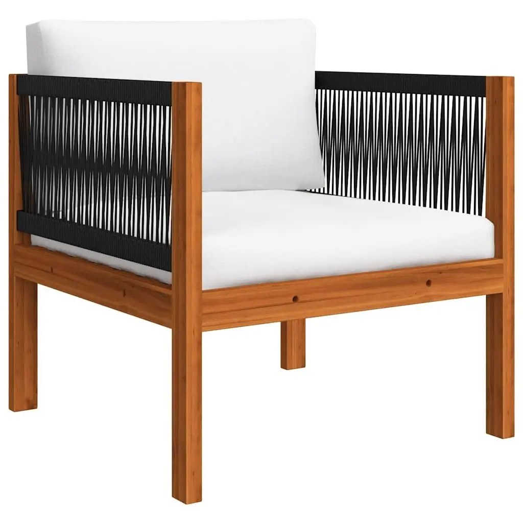 6 Piece Garden Lounge Set Rope Woven Backrest Outdoor Patio Furniture with