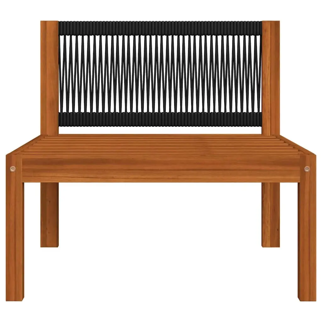 3-Seater Garden Sofa Outdoor Patio Furniture Rope Woven Backrest Removable Cushions Cream