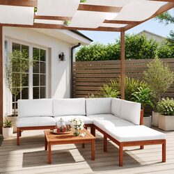 Garden Lounge Set 6 Piece Outdoor Furniture Rope Woven Backrest Modular Patio