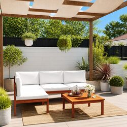 Garden Lounge Set 5 Piece Outdoor Furniture Rope Backrest Patio Seating With