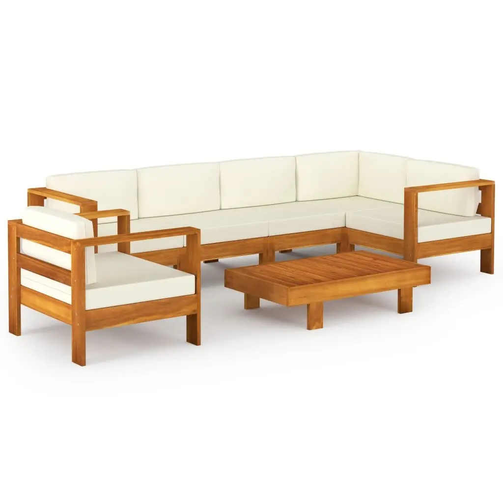 7 Piece Garden Lounge Set Outdoor Furniture Acacia Wood Patio Seating with