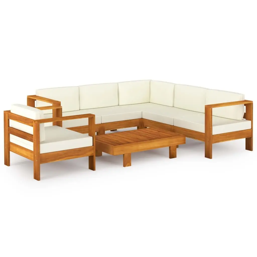7 Piece Garden Lounge Set Acacia Wood Outdoor Furniture Patio Seating with