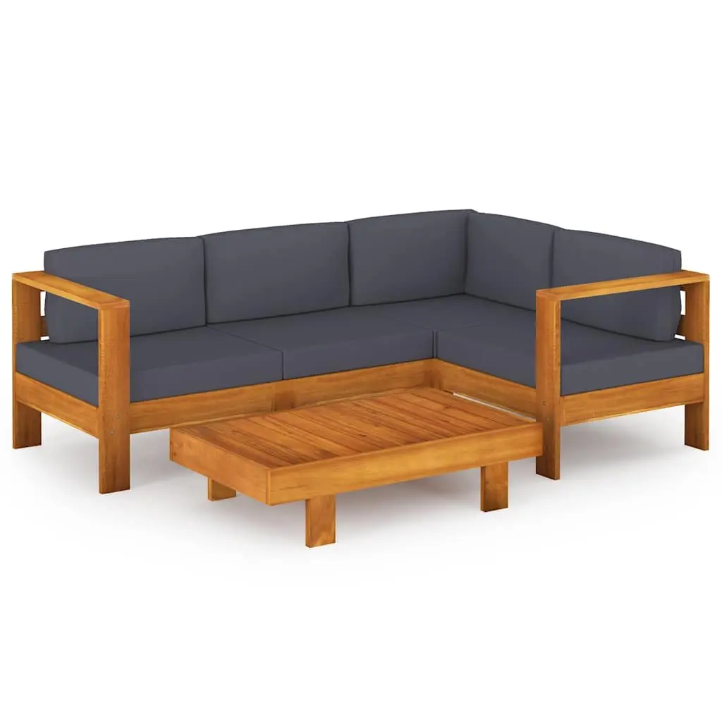 5 Piece Garden Lounge Set Acacia Wood Outdoor Furniture Patio Seating with