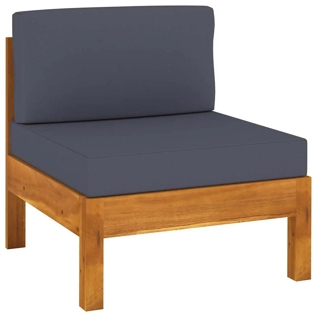 7 Piece Outdoor Garden Lounge Set Acacia Wood Patio Furniture with Grey Cushions