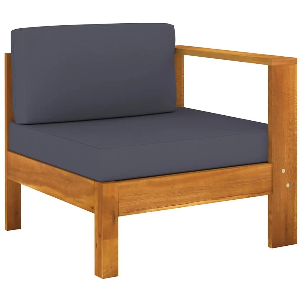 7 Piece Outdoor Garden Lounge Set Acacia Wood Patio Furniture with Grey Cushions