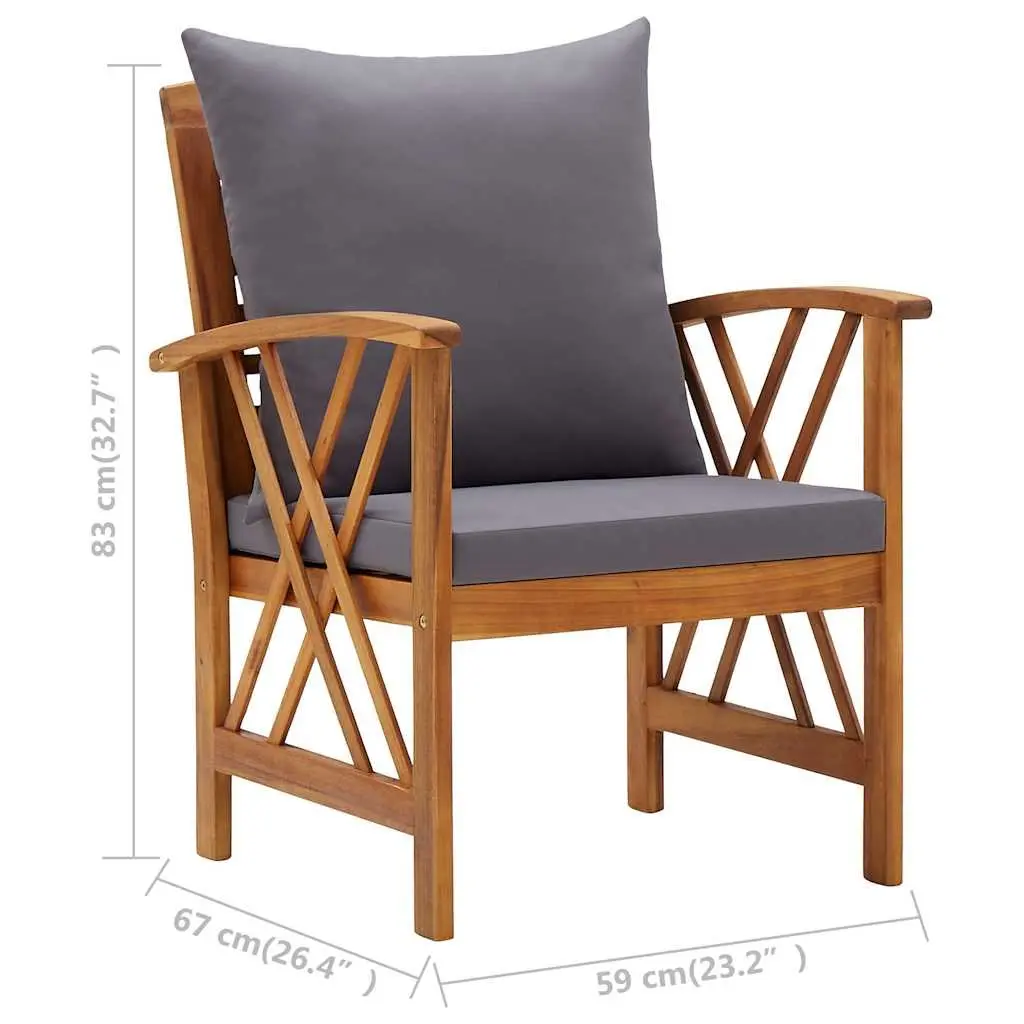 5 Piece Garden Lounge Set with Cushions Outdoor Furniture Patio Seating Grey