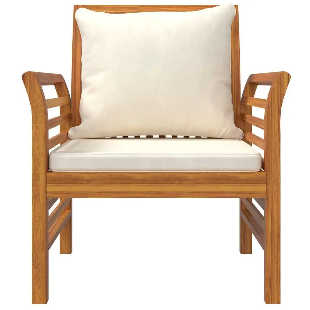 Garden Lounge Set 5 Piece Outdoor Furniture Solid Acacia Wood Cushions Brown