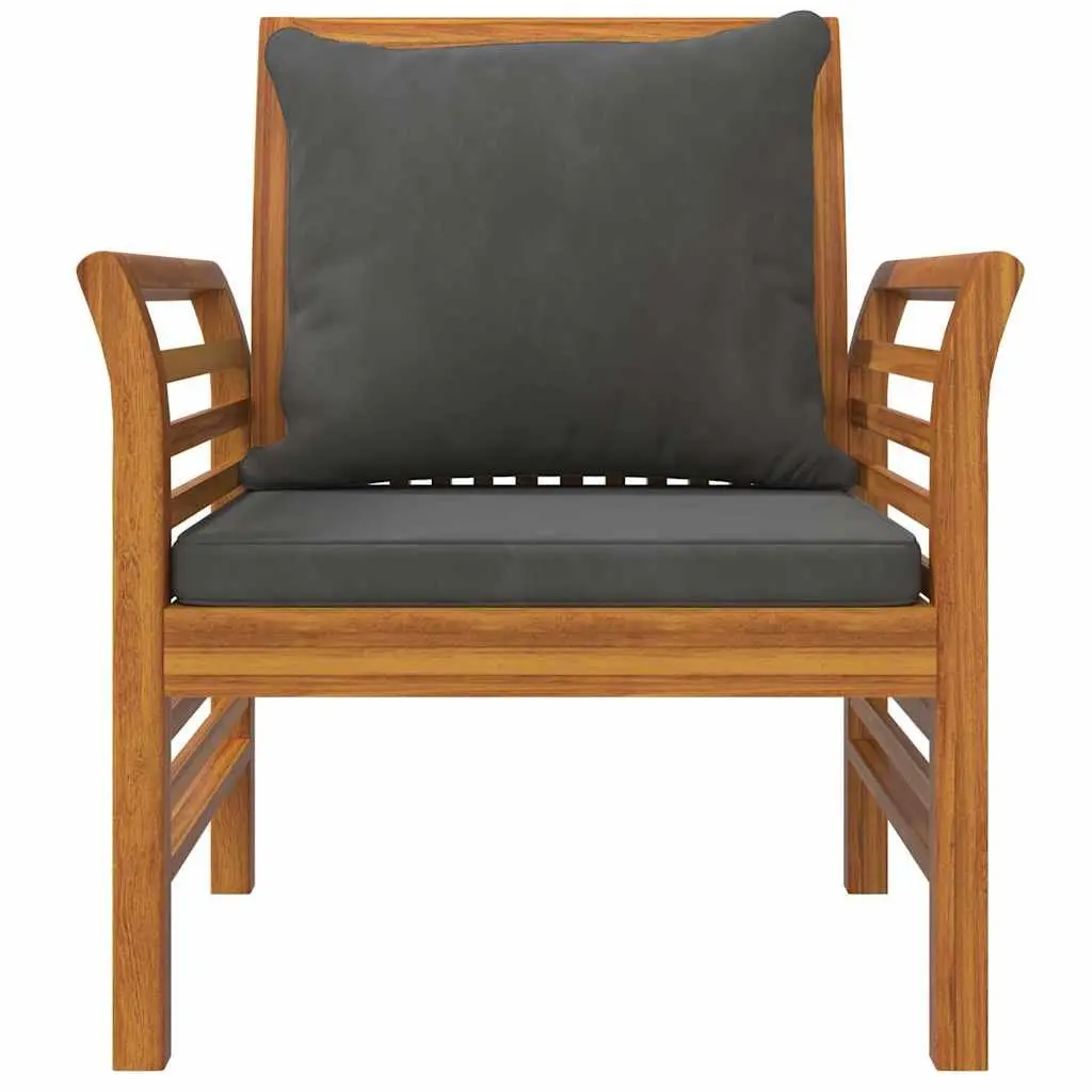 5 Piece Outdoor Garden Lounge Set Brown Acacia Wood Furniture with Cushions