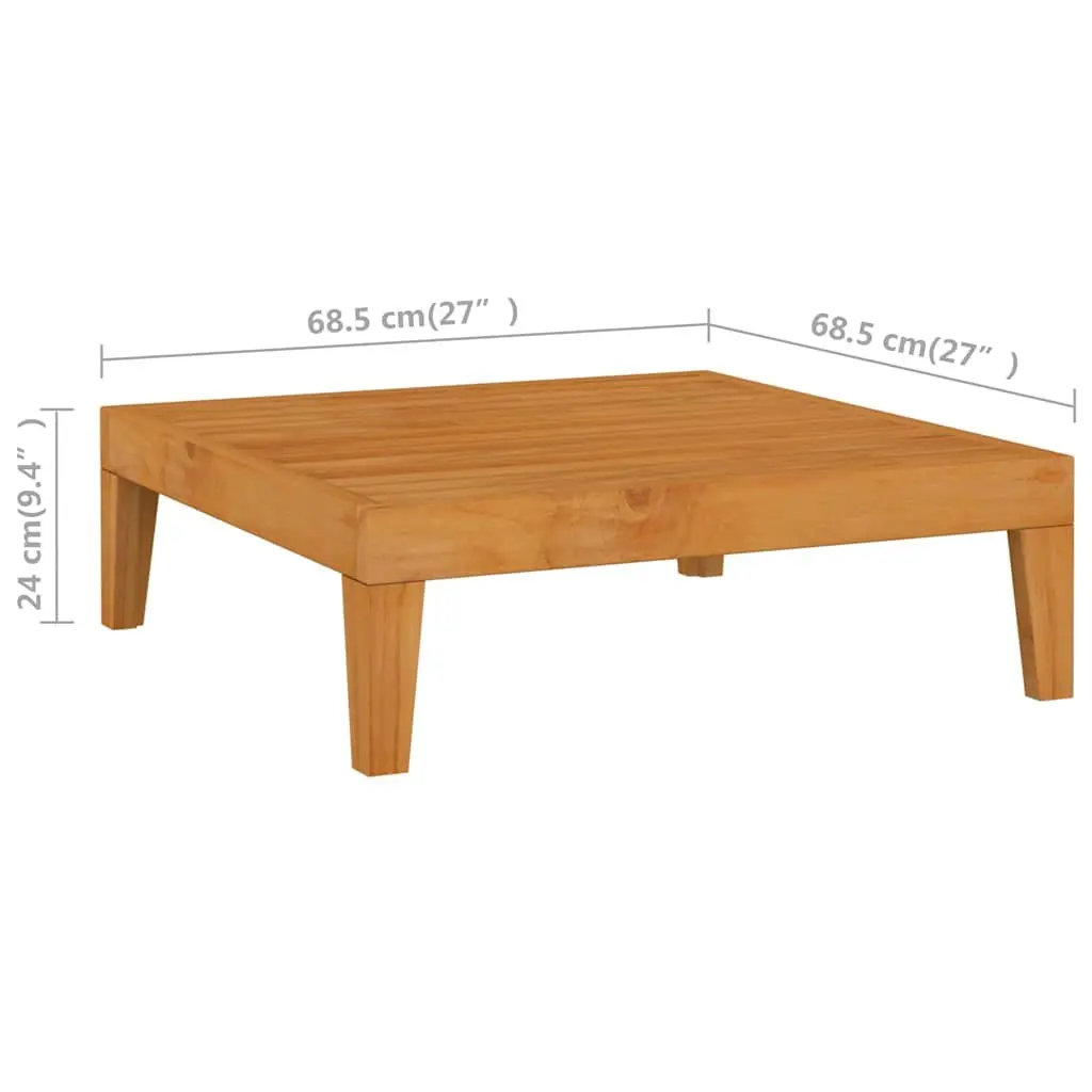 Garden Lounge Set 7 Piece Outdoor Furniture Solid Acacia Wood White Cushions