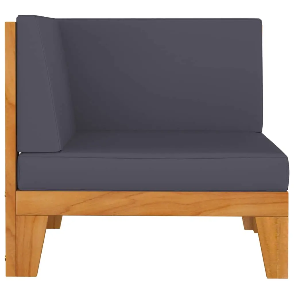 Garden Lounge Set 7 Piece Outdoor Furniture Grey Solid Wood Cushions Patio