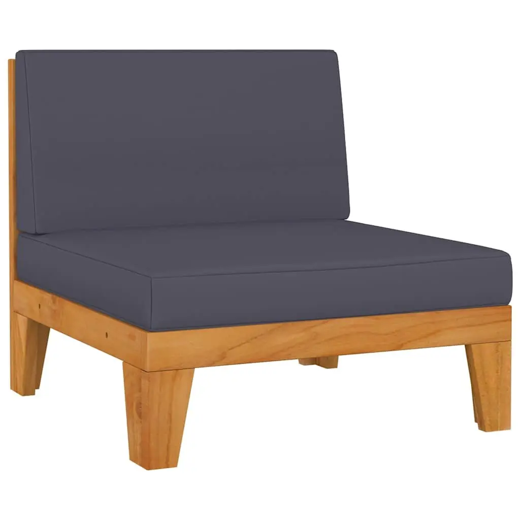 Garden Lounge Set 7 Piece Outdoor Furniture Grey Solid Wood Cushions Patio