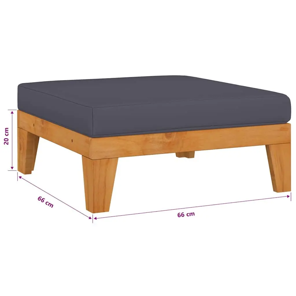 Garden Lounge Set 5 Piece Modular Outdoor Furniture Cushioned Grey Acacia Wood