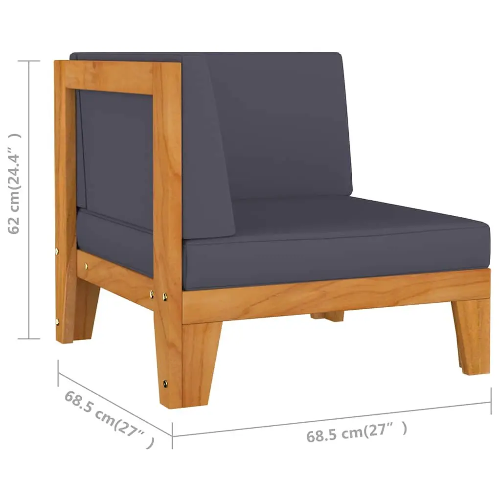 2-Seater Outdoor Sofa with Cushions Solid Acacia Wood Garden Patio Furniture