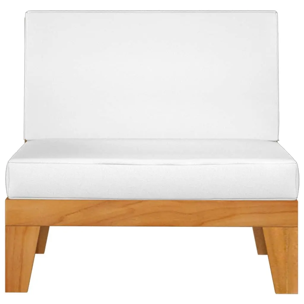 3 Piece Garden Lounge Set Solid Acacia Wood Outdoor Furniture White Cushions