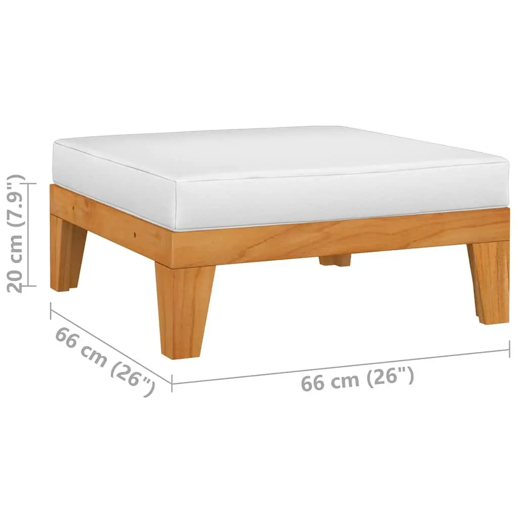 Garden Lounge Set 10 Piece Outdoor Furniture White Cushions Acacia Wood Modular