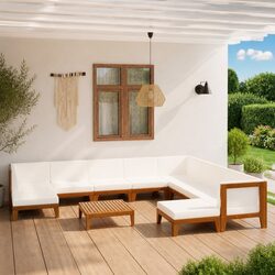 Garden Lounge Set 11 Piece Outdoor Furniture with Cushions Modular Patio Sofa