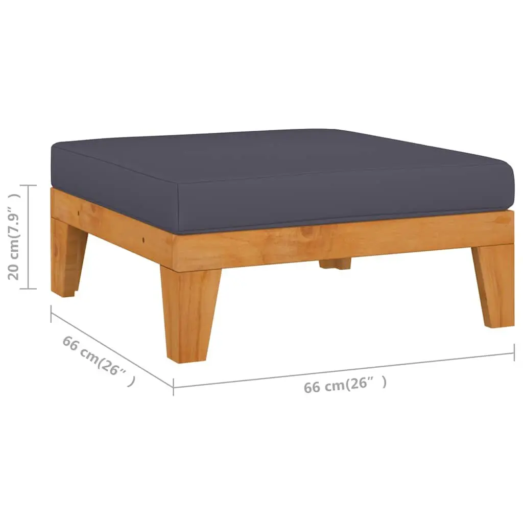 7 Piece Garden Lounge Set Grey Outdoor Furniture Acacia Cushions Modular