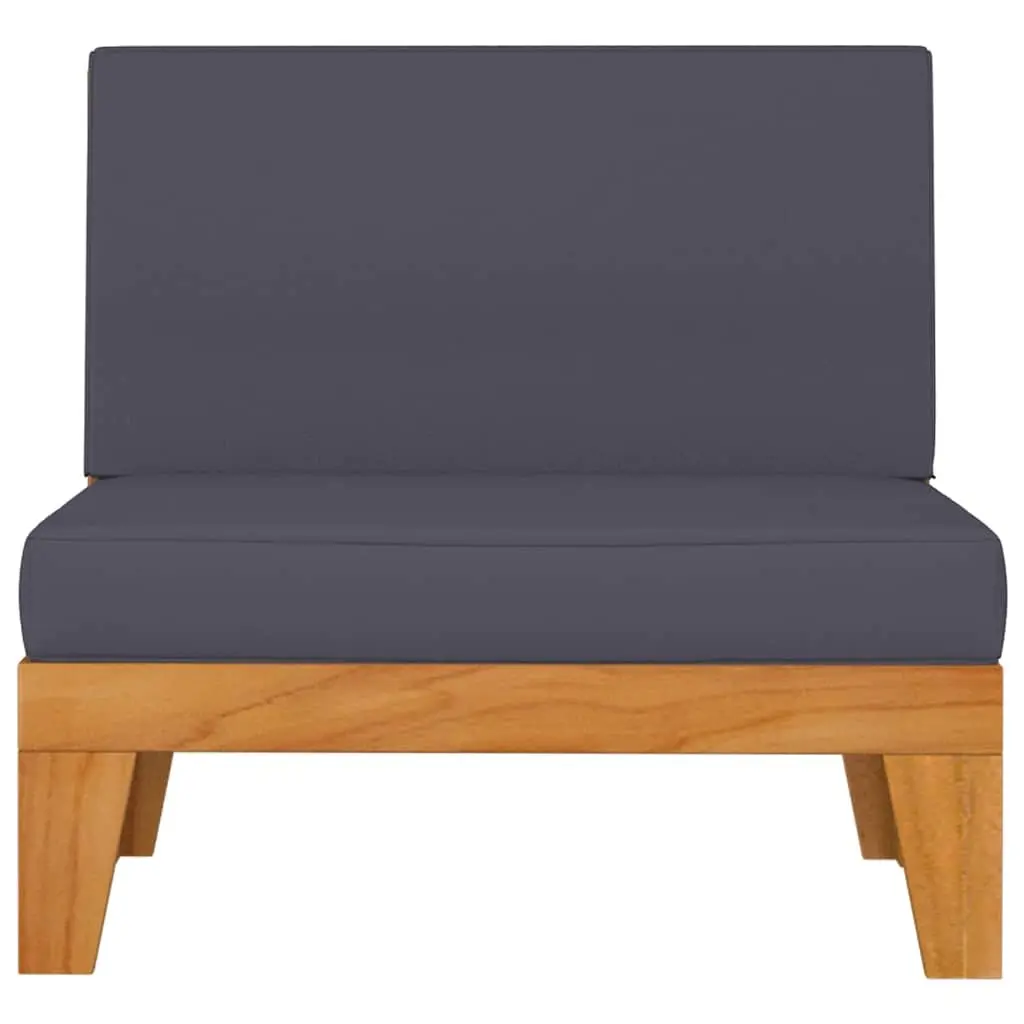 7 Piece Garden Lounge Set Grey Outdoor Furniture Acacia Cushions Modular