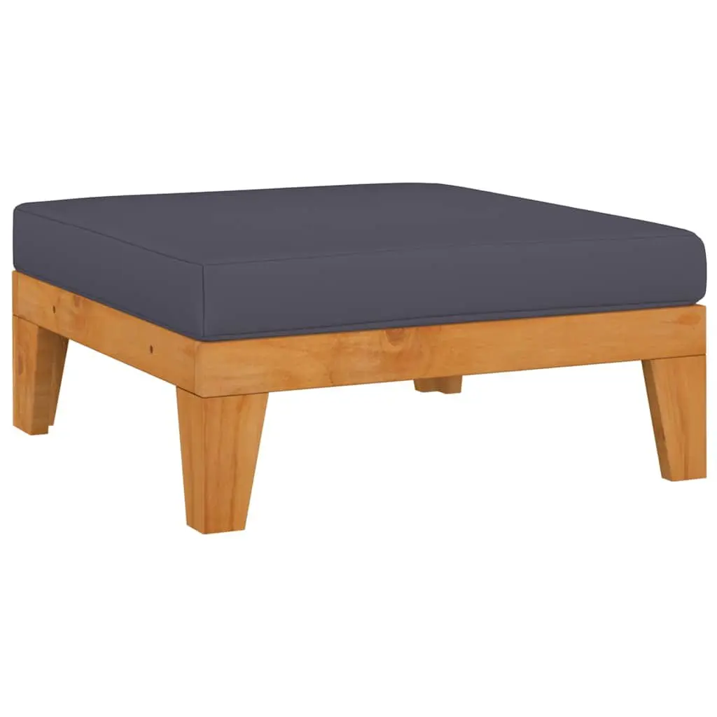 7 Piece Garden Lounge Set Grey Outdoor Furniture Acacia Cushions Modular