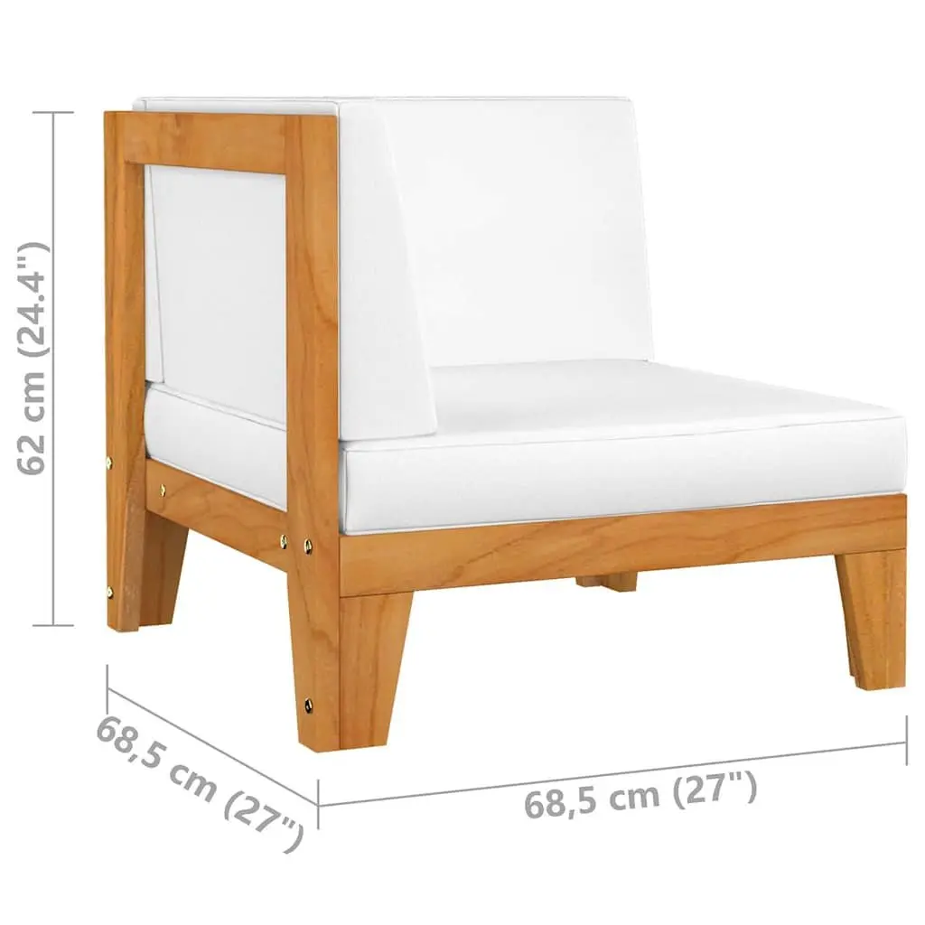 Garden Lounge Set 7 Piece Outdoor Furniture Acacia Wood White