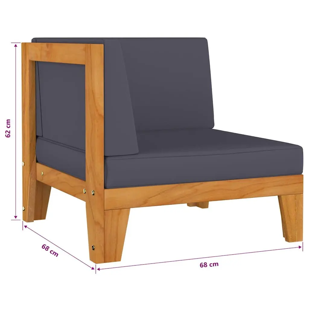 7 Piece Garden Lounge Set Outdoor Furniture with Cushions Acacia Wood Grey