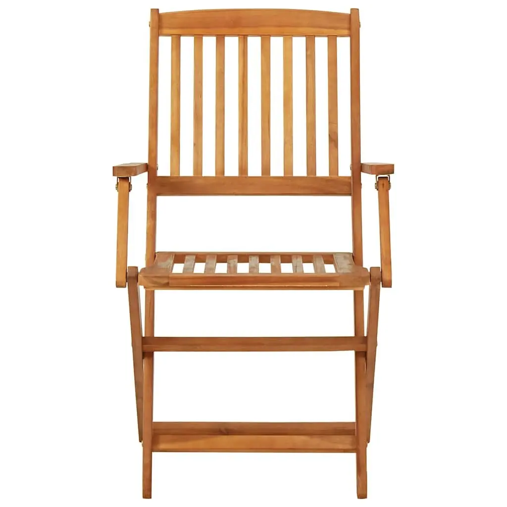 Folding Garden Dining Set 3 Piece Outdoor Furniture Table Chairs Brown Wood