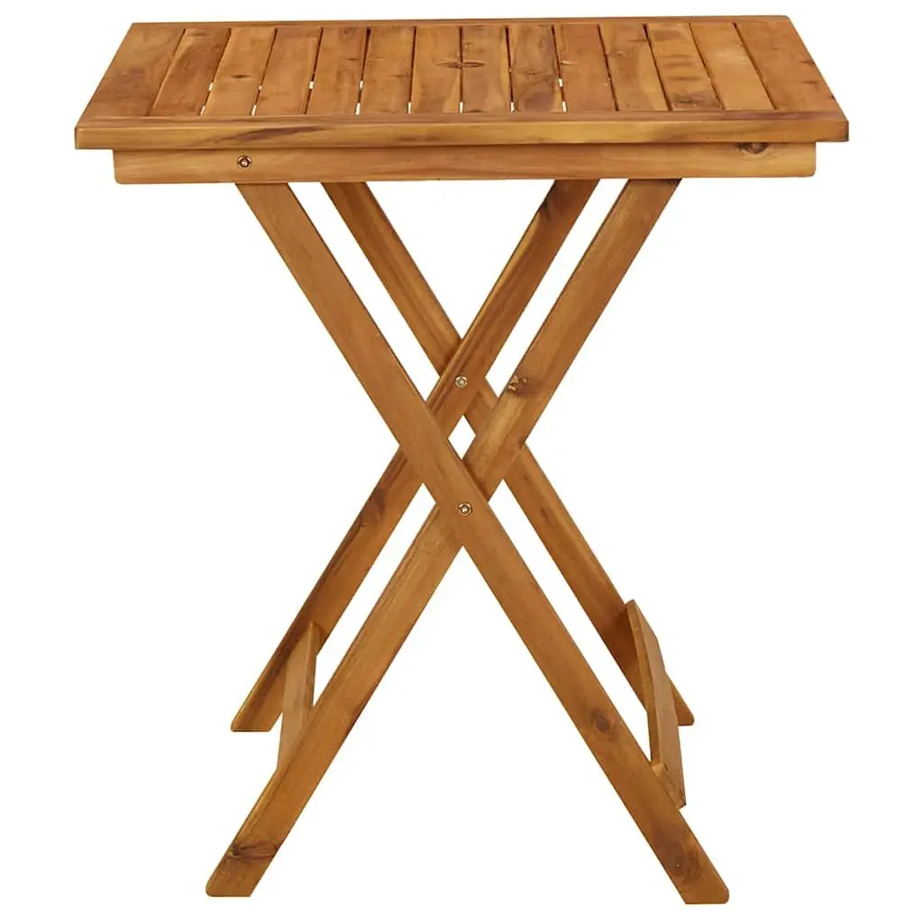Folding Garden Dining Set 3 Piece Outdoor Furniture Table Chairs Brown Wood