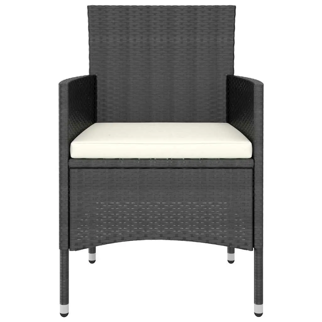 5 Piece Outdoor Dining Set Poly Rattan Chairs Table Garden Patio Furniture