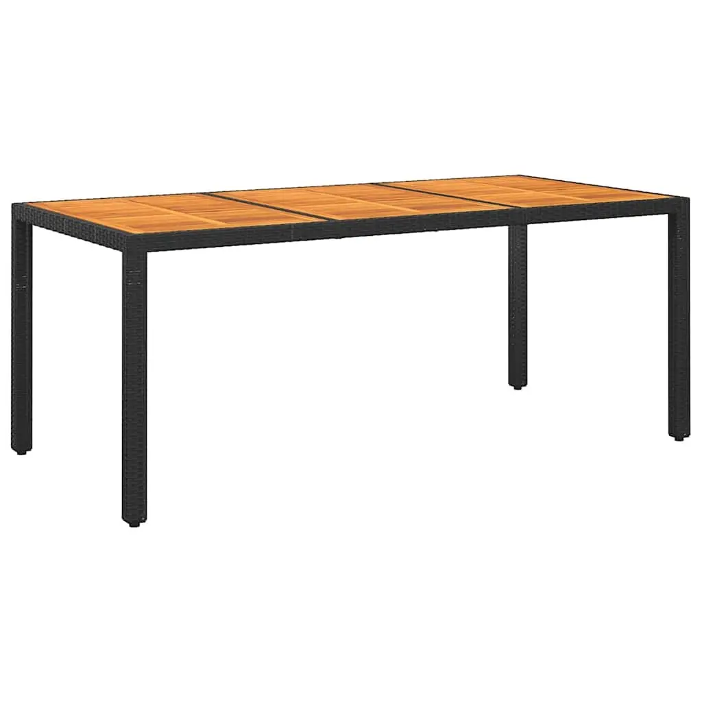 7 Piece Garden Dining Set Outdoor Patio Rattan Chairs Table Black Furniture