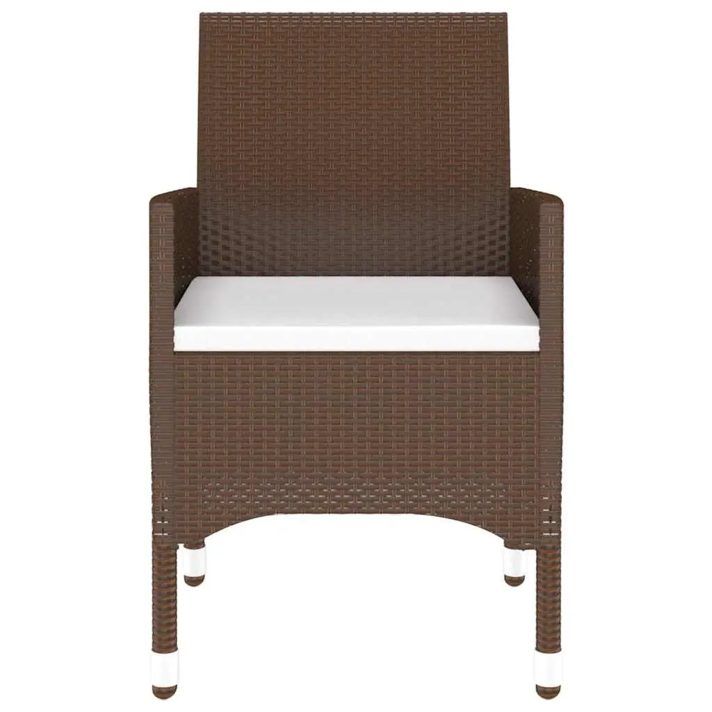 9 Piece Outdoor Dining Set Brown PE Rattan Table and Chairs