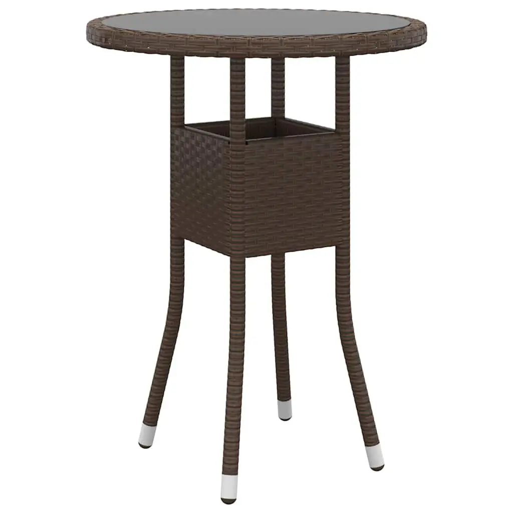Garden Dining Set 3 Piece Outdoor Patio Furniture Brown PE Rattan Chairs Table