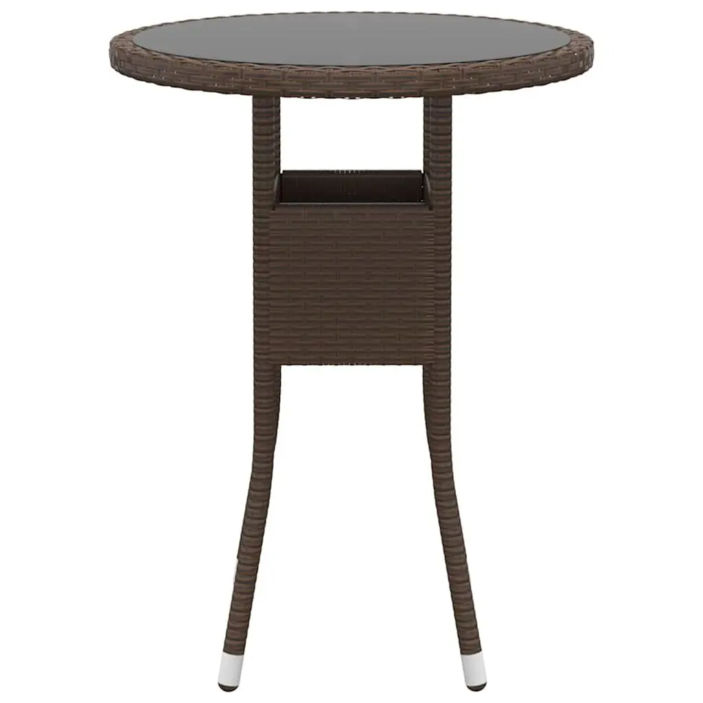 Garden Dining Set 3 Piece Outdoor Patio Furniture Brown PE Rattan Chairs Table