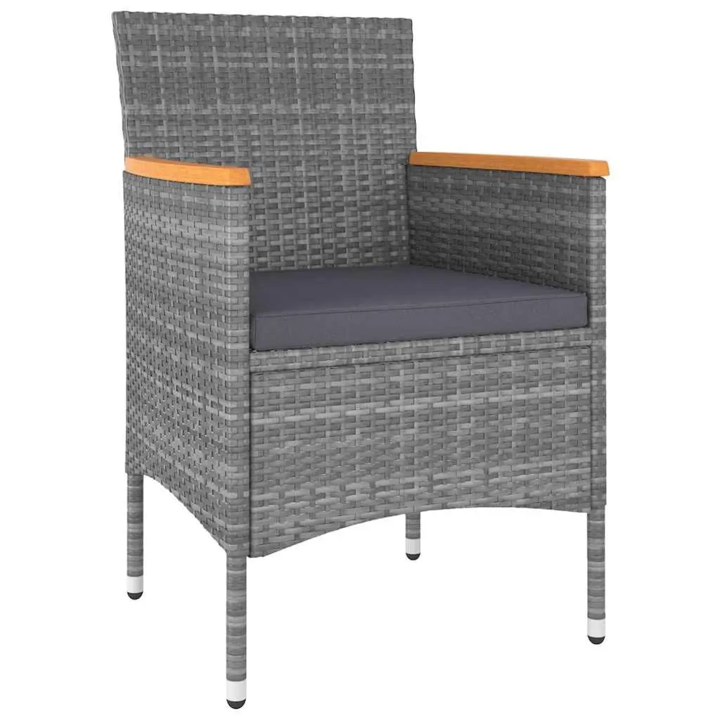 Garden Lounge Set 5 Piece Outdoor Patio Furniture Poly Rattan Grey Seating