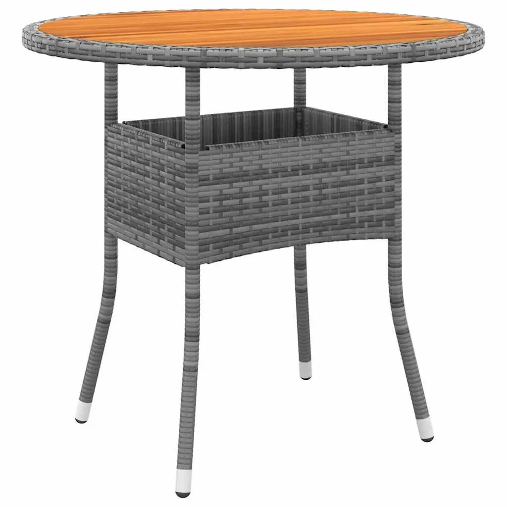 Outdoor Dining Set 3 Piece Garden Furniture Grey Poly Rattan Patio Table Chairs