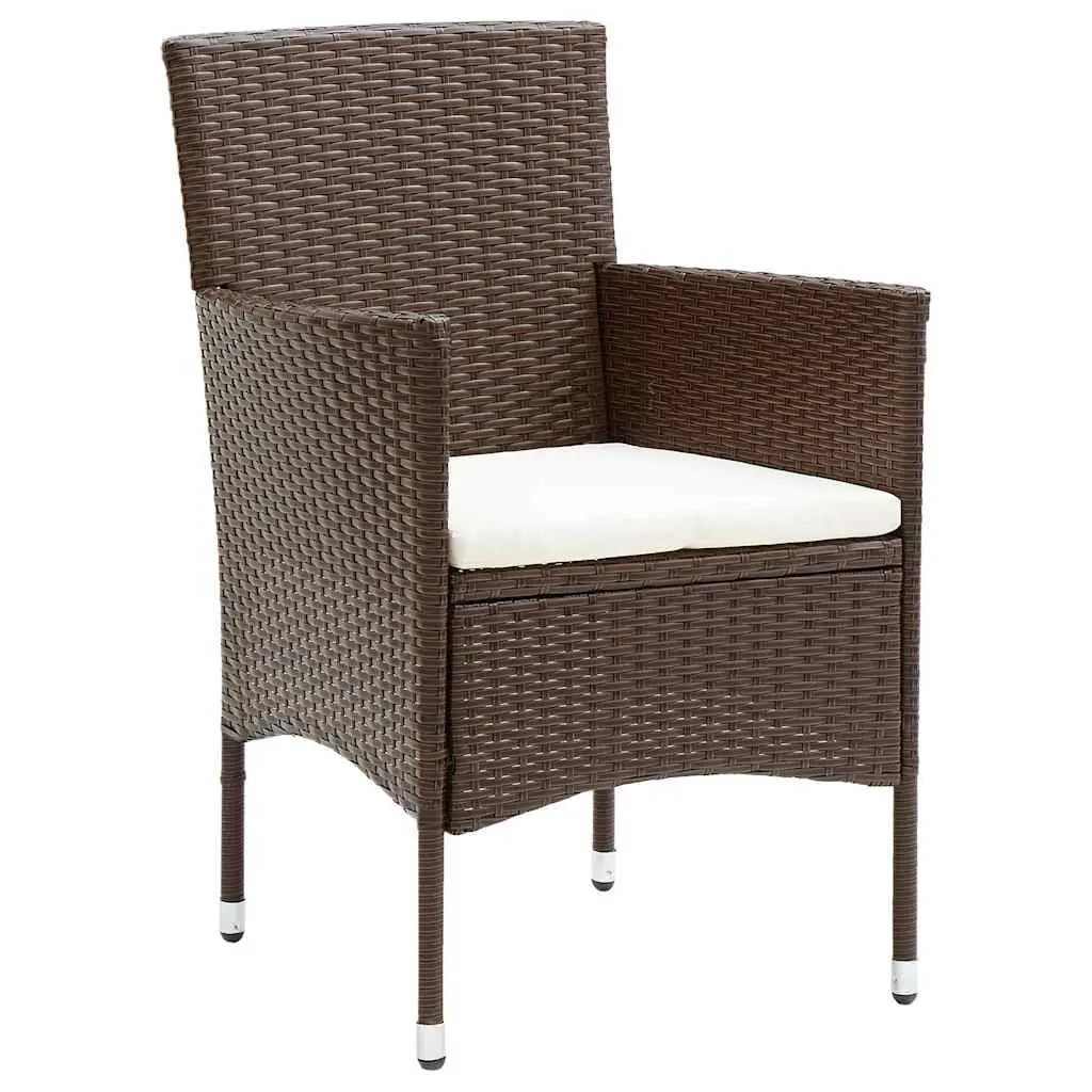 Garden Dining Set 5 Piece Outdoor Furniture Patio Table Chairs Brown Rattan