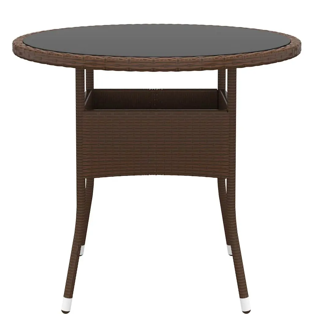 Garden Dining Set 5 Piece Outdoor Furniture Patio Table Chairs Brown Rattan