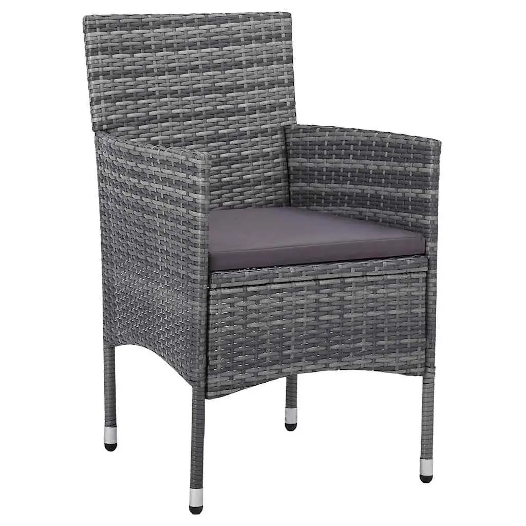 Garden Dining Set 5 Piece Outdoor Patio Furniture Poly Rattan Grey