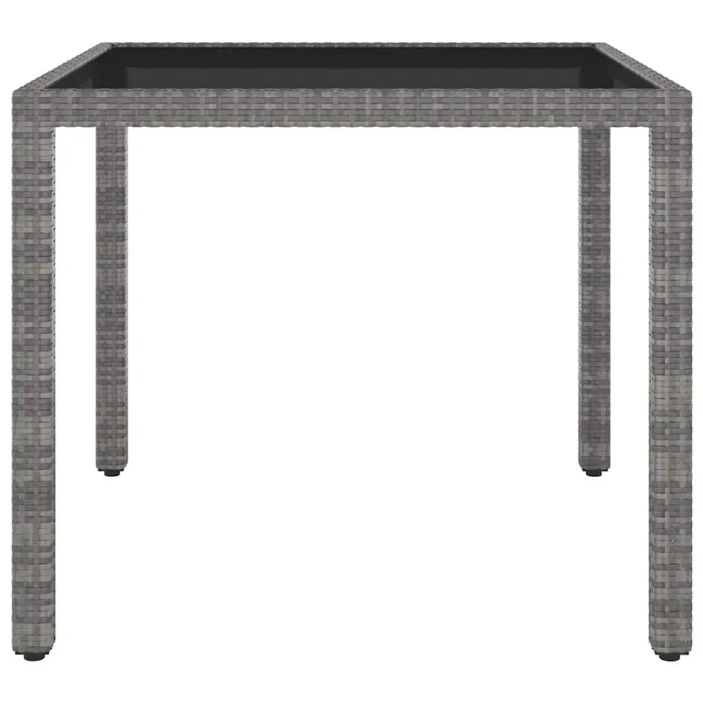 3 Piece Garden Dining Set Outdoor Patio Furniture Grey Rattan Chair Table